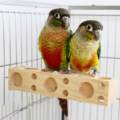 Bird Wooden Block Chewing & Foraging Training Toys for Small Animals - Shredding & Biting Wooden Bird Cage Accessories & Teething Toys for Lovebirds, Parakeets & Cockatiels