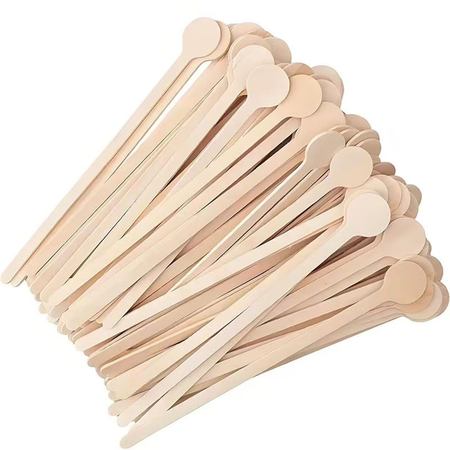 HLSN 200Pcs Coffee Stirrers- 5.9 Inch Natural Wooden Coffee Stirrers With Round Ends, Disposable Biodegradable Cafe Grade Coffee Stir Sticks Wood Beverage Mixer for Coffee Cocktails Milk Tea