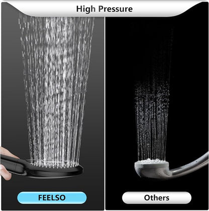 FEELSO Filtered Shower Head with Handheld, High Pressure 3 Spray Mode Showerhead with 60" Hose, Bracket and 15 Stage Water Softener Filters for Hard Water Remove Chlorine and Harmful Substance