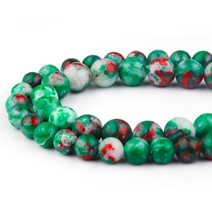 Youngbling Natural Gemstone Beads for Jewelry Making,8mm Green Imperial Jasper Polished Round Smooth Stone Beads for Bracelet Necklace 15 Inch(Green Imperial Jasper,8mm)