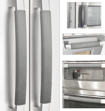 Refrigerator Door Handle Covers, Set of 6, Non-Slip Fridge Handle Covers, Washable Appliance Handle Covers, Keep Your Kitchen Clean, Freezer Microwave Oven Dishwasher Handle Protector(Gray)