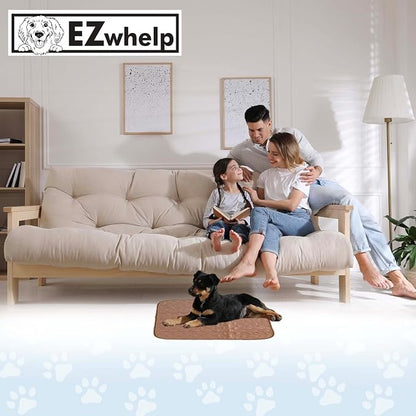 EZwhelp Reusable Dog Pee Pads - Waterproof Training Pads for Dogs - Washable & Sanitary - Rounded Corners - Laminated, Lightweight, Durable - Pet Essentials for Puppy Training and Whelping - 20" x 27"