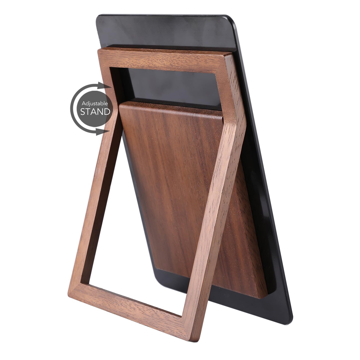 Desktop Black Glass Dry Erase Whiteboard with Reversible Wood Stand, Small Portable White Board Easel for Desk, Reusable Desk Notepad 9.5"x6.7" for Office, Home, School, Marker&Eraser Included, Yeoux