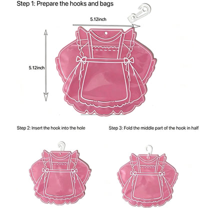 KTBANBANNEY 30 Pack Birthday Party Favor Bags, Cute Outfit Shaped Clear Zipper Gift Bags with Hook, Reusable Goodie Bags for Baby Shower, Candy Treat Pouches for Party Supplies