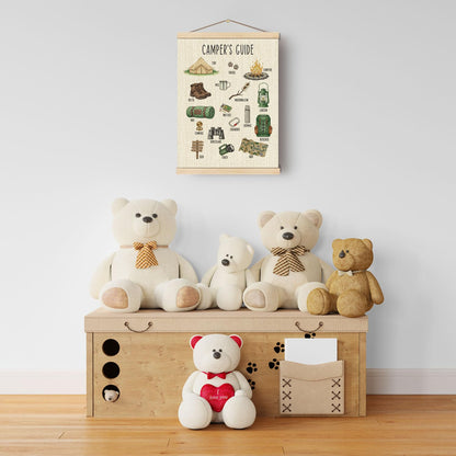 Boat Wades Educational Camping Wall Art Poster Hanger Frame, Camping Decor for Camper, Camper's Guide Wall Decor for Kids Room Bedroom Nursery Playroom Classroom, 12x16 Inch