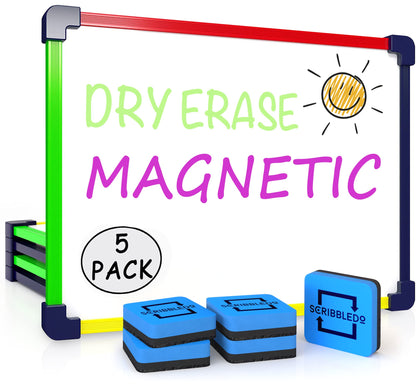 5 Pack Small White Board Dry Erase Board for Kids Portable 9"x12" Drawing Magnetic Mini Whiteboard White Board for Students Teachers School Supplies Lapboard Small Dry Erase Board for Kids & Erasers
