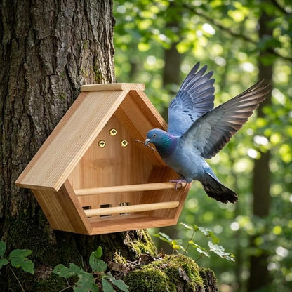 2 Pack Cedar Mourning Dove Nesting Box, Oltara Wooden Dove Pigeon Bird House for Outdoors