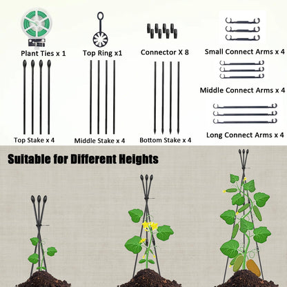 Garden Trellis for Climbing Plants Outdoor & Indoor, 47in Plant Trellis for Vines, Flowers,Tomato cage 3 Shapes Rustproof Plant Support Trellis for Potted Plants,Rose, Cucumber, Pea, Tomato