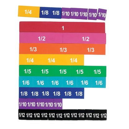 Learning Resources Magnetic Rainbow Fraction Tiles, Visual/Tactile Learning, Soft Foam Magnetic Tiles, 51 Pieces, Ages 6+