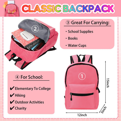 Gilprop 79 Pcs Back to School Supplies Box for Kids K-5 Students Elementary Middle School Supplies Kit Bundle Bulk Essential Pen Notebook Stationery for Primary Student Classroom(Pink)