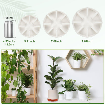 M METERXITY 2-Pack Plant Saucer, 6.81 Inch/17.3 cm Plastic Plant Trays Thicker for Pots/Indoor/Outdoor/Water Drainage and Protection, Flowerpot Drip Tray [White]