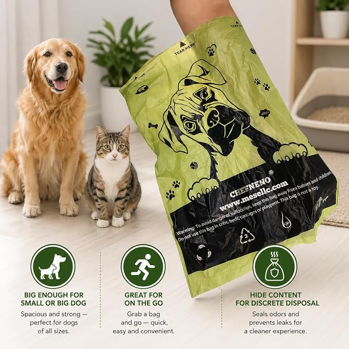 Doggy Poop Bags Biodegradable with Dispenser (1440 Bags) Eco-friendly Dog Waste Pickup Bags Landfill-friendly Refill Rolls Cat Waste Bags (Green, 72 Rolls, Lavender Scented)