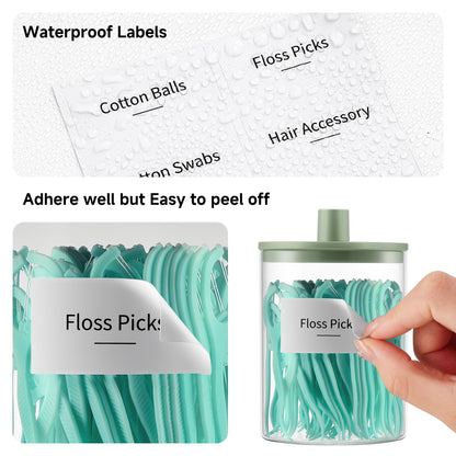 3 Pack Glass Qtip Holder Dispenser- 10 oz Clear Canister Apothecary Jar, Bathroom Vanity Storage Organizer Set for Cotton Swabs, Pads, Floss Picks, Small Containers for Makeup Storage (Green)
