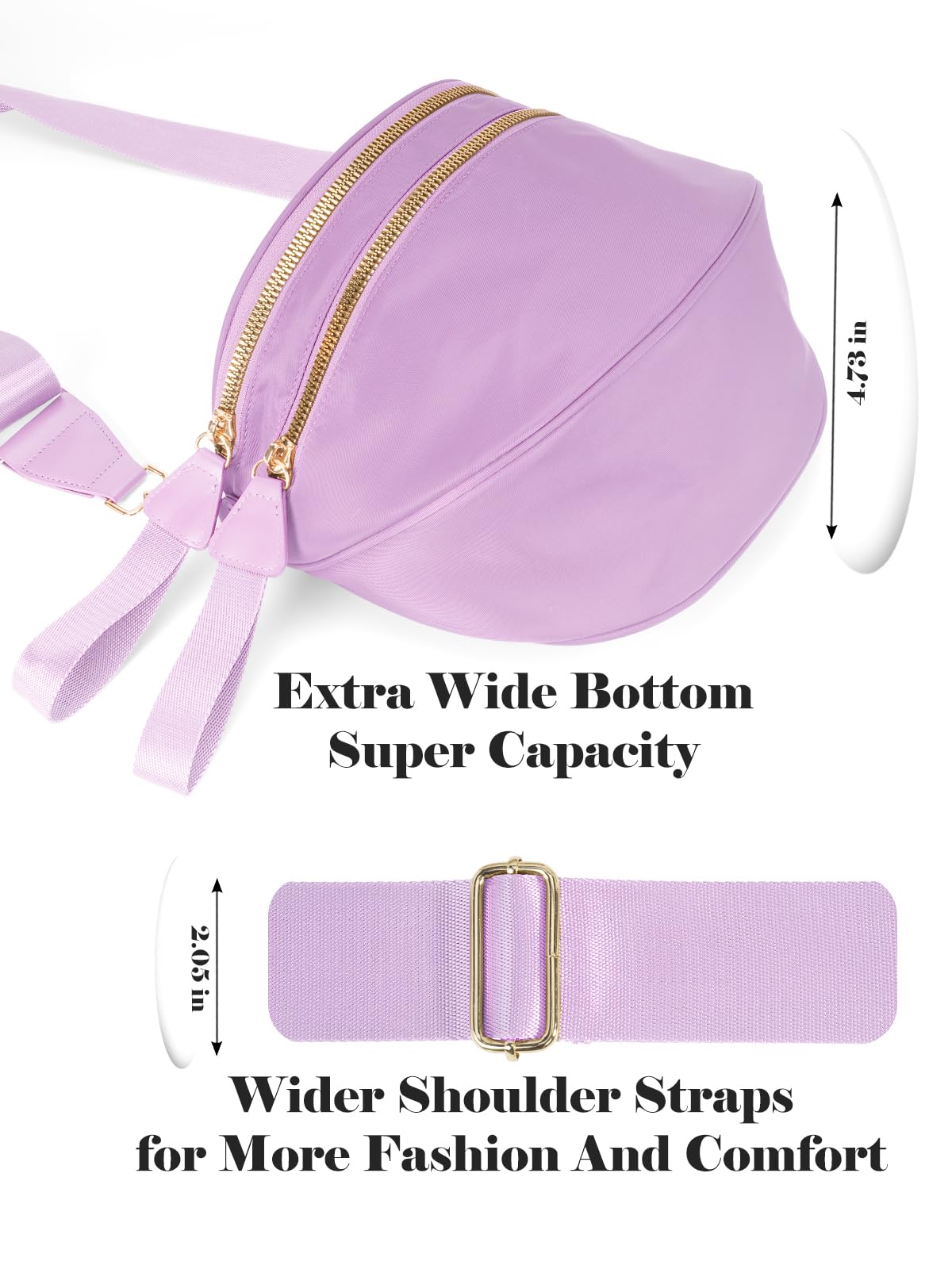 Pure Colour Crossbody Bag Bum Bag for Women,Spacious Purse Fanny Packs Belt Bag,Oversized Bum Bag (Colour Bum Bag-Beige)