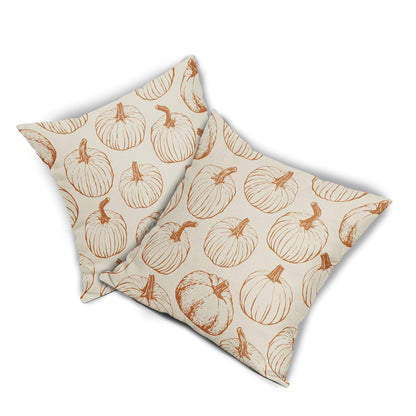 Aytipun Fall Pillow Covers 20x20 Set of 2 Burnt Orange Pumpkin Autumn Harvest Decorative Pillowcases Outdoor Throw Cushion Case Sofa Couch Bed Decor