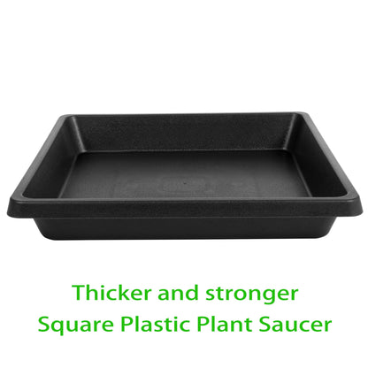 Feyvdzv Square Plant Saucer 8 Inch 2 Pack 6 10 12 14 16 18 20 inch, Saucers for Potted Plants and Water Catcher Tray, Plant Drip Trays and Flower Pot Saucers, Plant Saucers for Indoors and Outdoors