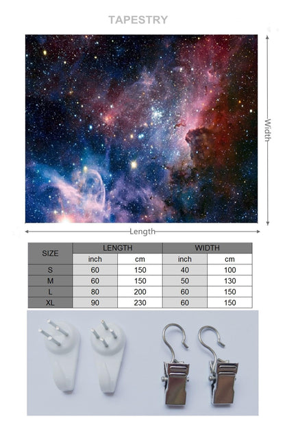 goodbath Small Tapstry, Outer Space Universe Galaxy Star Tapestries Wall Hangings for Living Room Bedroom Dorm, 60 x 40 Inch, Colorful