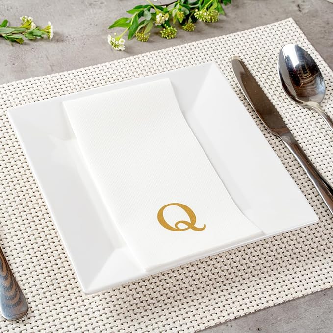 Luxenap 15.8 X 7.9 Inch Linen-Feel Guest Towels, 2000 Lettered Hand Towels