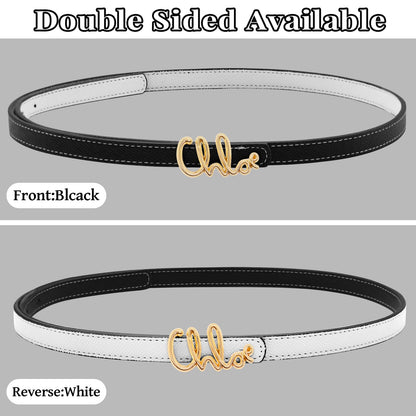 LJCZKA Faux Hide Waist Strap Double Sided for Ladies, Adjustable Hip Band with Golden Clasp for Daily Outfit Casual Wear (BlackGold)
