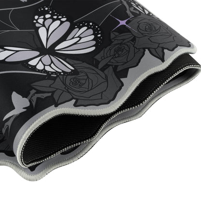 BelugaDesign Butterfly Desk Pad | Rose Spider Web Kawaii Cute Keyboard Gaming PC Laptop Mat | Large Spooky Halloween Witch Gothic Mousepad | Rubber Non-Slip Machine Washable Desk Blotter Protector