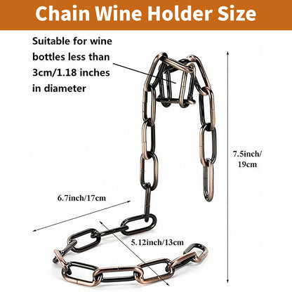TBWHL Novelty Magic Wine Bottle Holder Floating Steel Link Chain Wine Bottle Rack/Holder - Holds Bottles in the Air, Unique Levitating Wine Bottle Stand for Home Bar, Kitchen, or Party Deco（Brown）