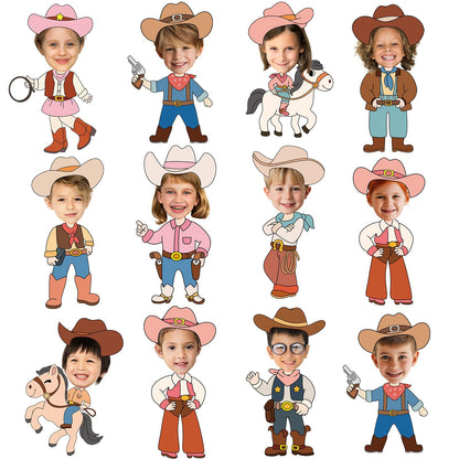 60pcs Western Theme DIY Cutouts Cowboy Cowgirl Hat Bulletin Board Decoration Set Wild Western Paper Cut-Outs Classroom Decor for Boy Girl DIY Photo Craft Kindergarten School Wall Door Supplies