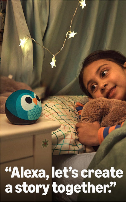 Amazon Echo Dot Kids (newest model), Smart speaker to enjoy age-appropriate audiobooks, interactive games and Alexa+ experiences to create and learn, Dragon design
