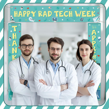 Fanfanwin 3 Pcs Happy Rad Tech Week Banner Rad Tech Appreciation Gifts Thank You Radiologic Technology Week Party Supplies We Appreciate Backdrop Thanks All You Do Decorations for Doctor Nurse
