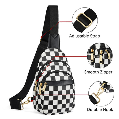 BOSTANTEN Small Sling Bag for Women Leather Crossbody Bags Fanny Pack Chest Bag for Travel