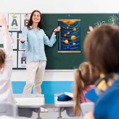 ZTGDA Solar System Poster Wall Art Set of 1, Planets Wall Decor, Space Classroom Decor, Outer Space Planets Poster for Boys and Girls Nursery, Bedroom, Playroom, Toddler and Kids Room(Solar system)