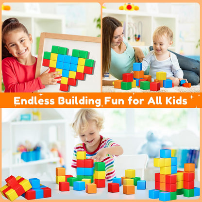 Magnetic Blocks for Toddlers Toys,1.42 Inch Building Blocks Toys for 3 4 5 6 7 8+Years Old Boys Girls, Magnetic Cubes for Kids STEM Montessori Toy Educational Sensory Magnet Toy for Kids Age 1-3 3-5