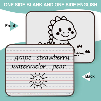 12 Pack Small White Boards, 9"x12" Double Sided Magnetic Dry Erase Boards Personal Handheld Whiteboards with Lines for Kids, Students, Teacher School, Include 12 Markers, 12 Erasers, 12X52 Pcs Letters
