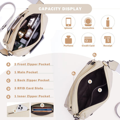 ATERITSSI Crossbody Purses for Women Trendy,Vegan Leather Crossbody Bags,Cell Phone Camera Shoulder Handbags with Card Slots