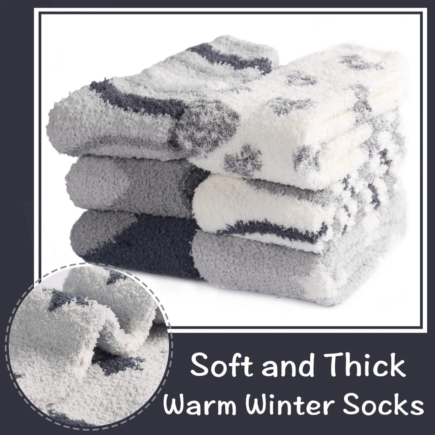 Horuru Fuzzy Socks for Women Fluffy Cozy Slipper Socks Fall Halloween Christmas Gifts Pumpkin Slippers