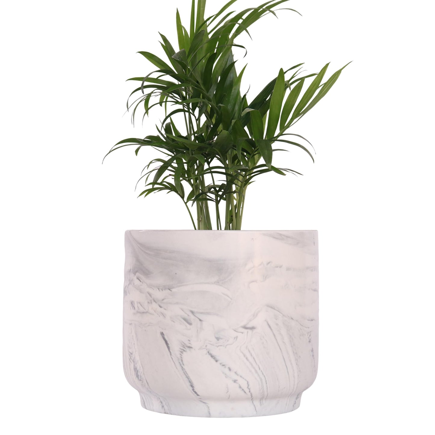 Padolitlay Ceramic Plant Pot 6 Inch Marble Planter Pots with Drainage Holes & Mesh Pads, Modern Plant Pot for Indoor Outdoor Plants-Cylinder Round Planter Pot