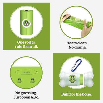 Pogi's Compostable Poop Bags – Leak-Proof, Extra-Large, Made with Plants – 9 Rolls (135 Bags)