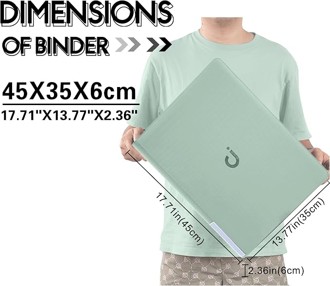 D DACCKIT Card Binder 16 Pocket - Fits 1024 Cards，4X4 Ringless Card Album with Sleeves for Trading Cards & Sports Cards（Model A，Asakusa Green）