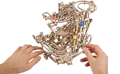 UGEARS Marble Run Tiered Hoist 3D Wooden Puzzles for Adults - Wooden Model Kits for Adults Marble Run Hobbies for Men Wooden Marble Race Model Kits for Adult Brain Teaser, Hobby Set