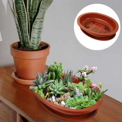 BESPORTBLE Thickened Oval Bonsai Flowerpot with Tray Durable Plastic Planter for Gardening Large Decorative Household Planter for Succulents Ferns and Plants