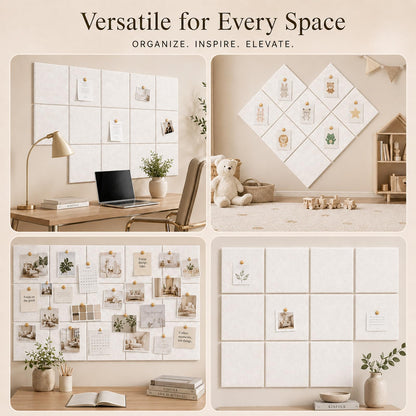 Baysola Felt Bulletin Board Panels 48 x 36 Inch Self Adhesive Wall Tiles Cork Board Alternative for Office Classroom Photos Notes 12 Pack
