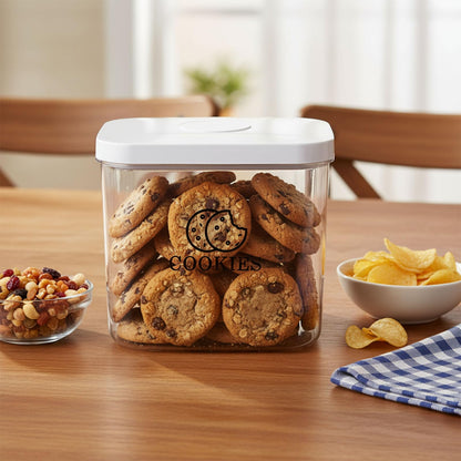 Duimbok Cookie Jar with Airtight Lid,Bread Box for Kitchen Countertop,Time Recording Bread Storage Container, BPA-Free Plastic Containers for Cookies, Homemade Bread, Toast, Bagel, Donut