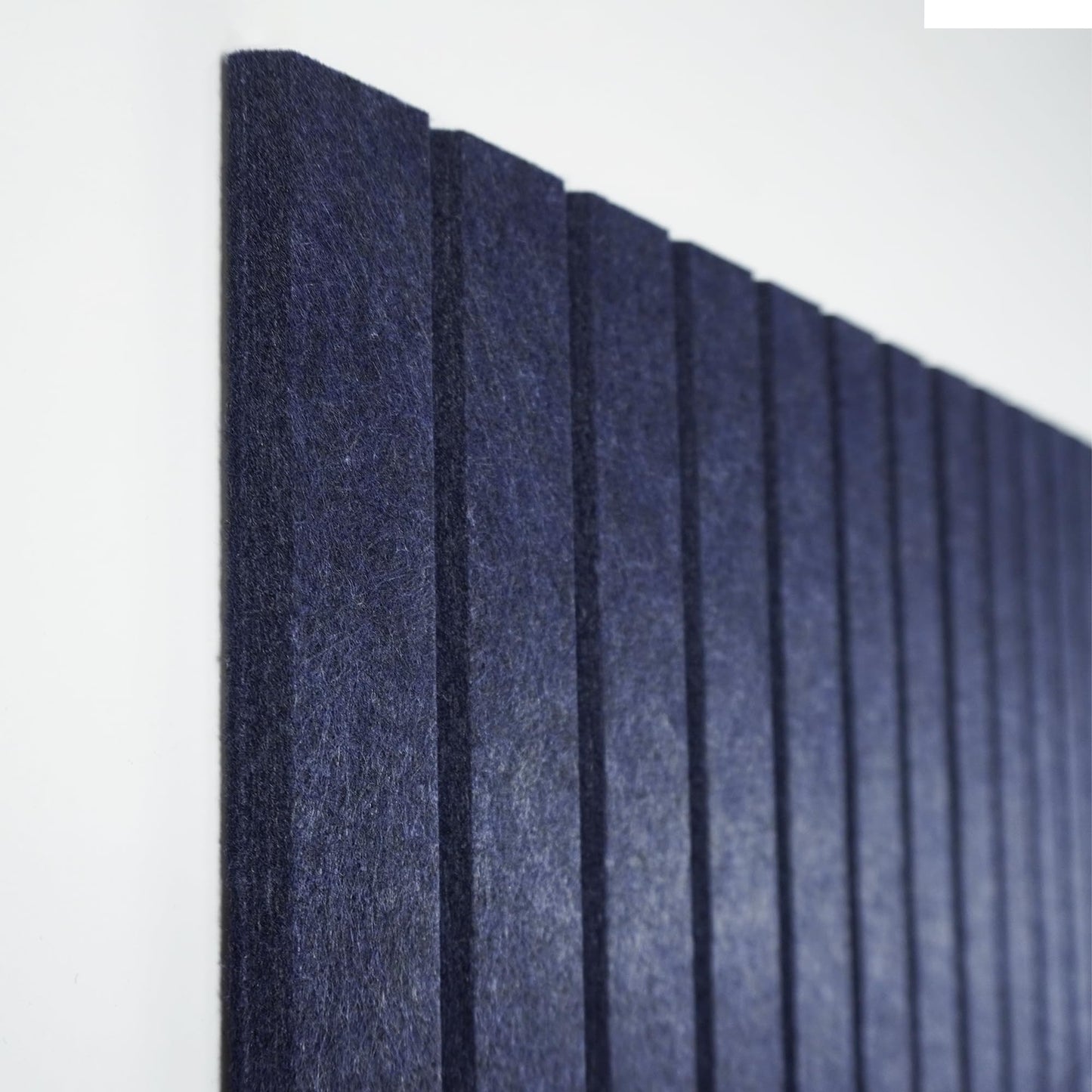 TENACR Cork Board Alternative-Felt Slat Wall Paneling,Office Bulletin Board for Decoration, Suitable for Displaying Photos and Documents, with Removable Adhesive Labels,12-Pack (Dark Blue)