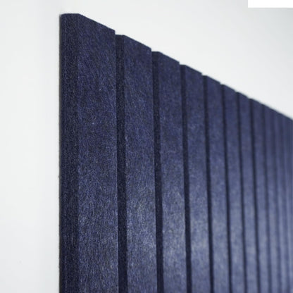 TENACR Cork Board Alternative-Felt Slat Wall Paneling,Office Bulletin Board for Decoration, Suitable for Displaying Photos and Documents, with Removable Adhesive Labels,12-Pack (Dark Blue)