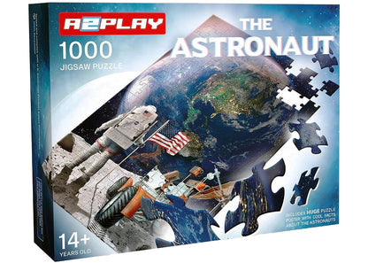 A2PLAY Space Jigsaw Puzzle for Adults 1000 Pieces, Planets in Space With Bonus Fact Poster, Challenging Astronaut Outer Space Toy, 27.5 x 19.7 in