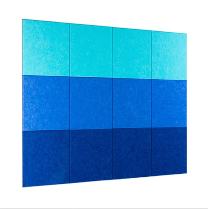 Large Felt Cork Board - 48x36 inches, 12 Felt Board Tiles with Removable Adhesive Tape Cork Boards for Walls Cork Board for Office Pin Board Bulletin Board (30x30, Blue Ombre Collection)