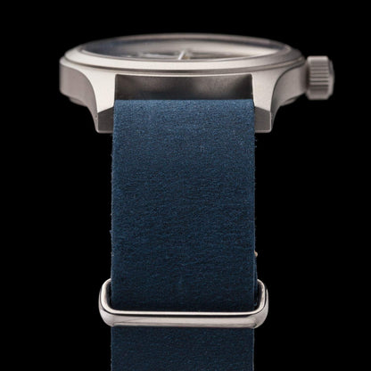 Benchmark Basics Leather Watch Band - Crazy Horse Oiled Leather One-Piece Watch Straps for Men & Women - Choice of Color & Width - 18mm, 20mm, 22mm or 24mm (20mm, Navy Blue)
