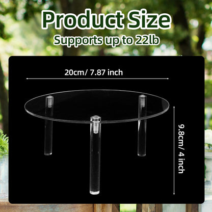 LifCratms 2 Pcs Clear Drink Dispenser Stand, Fit Max 7.87 Inch Diameter of Glass Beverage Dispenser, Acrylic Plant Stand for Parties and Events ( Height: 9.8cm/4"