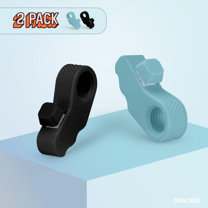 Sensory Fidget Spinner with Clicker, 2-Pack, with Satisfying Clicky Buttons, Textured Ring Design, Stress Relief and Anxiety Reducer (Black-Blue)