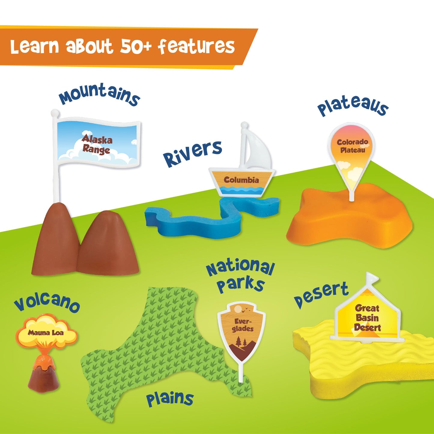 Imagimake Mapology Physical Features USA Puzzle | Mountains, National Parks, Rivers & Lakes 3D Puzzle Toys for Ages 8-13 | Educational Toys | Classroom Must-Haves | Back to School Gifts for Kids 8-12