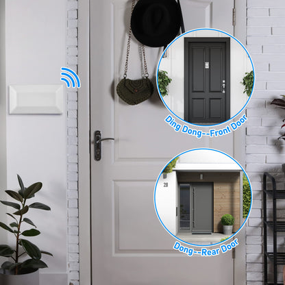 Wired Doorbell Chime, 16V 10VA Front and Rear Door Chime for Home Wall Inside, Compatible with Doorbell Botton and Transformer, Two Loud Sounds
